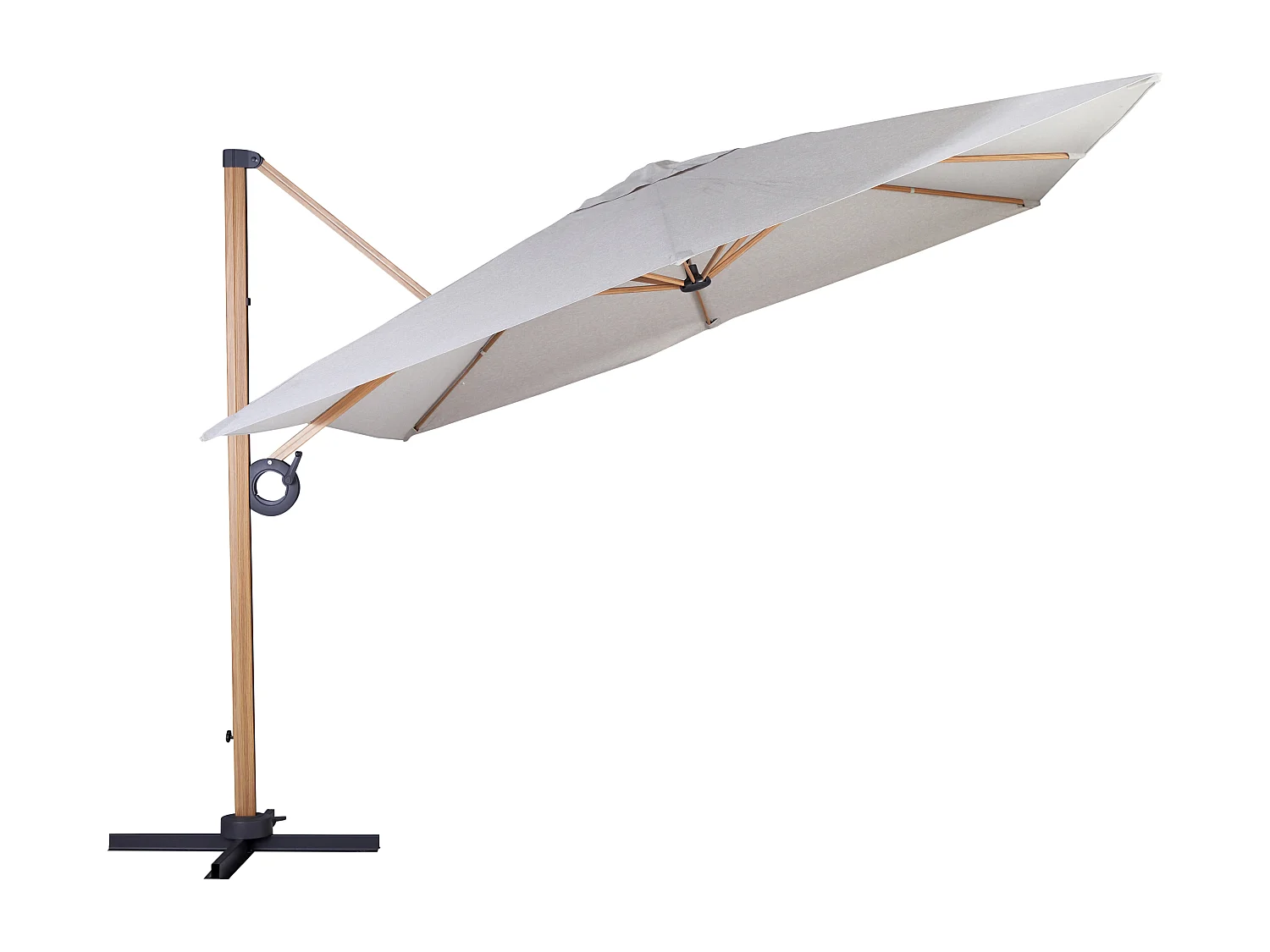Egon hangende parasol teakhout, beige.