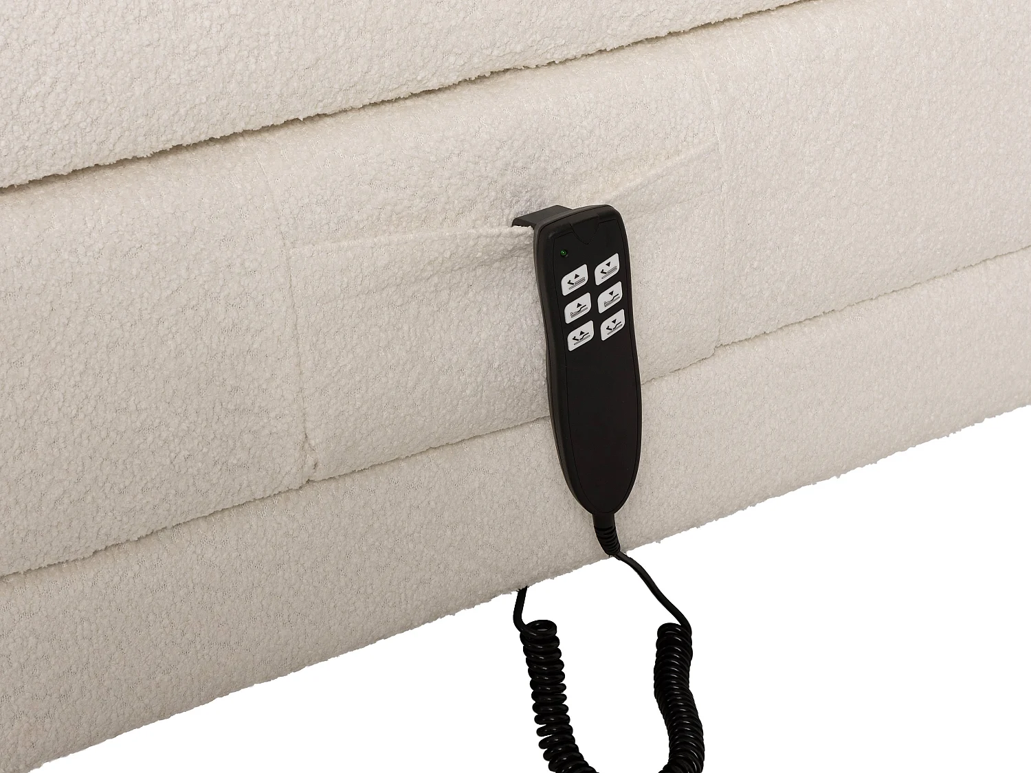 Set compl. boxspring testata+Rete relax elet.+Mater.+topper 2x90x200 Tess. bouclette Beige - OMILA di PALACIO