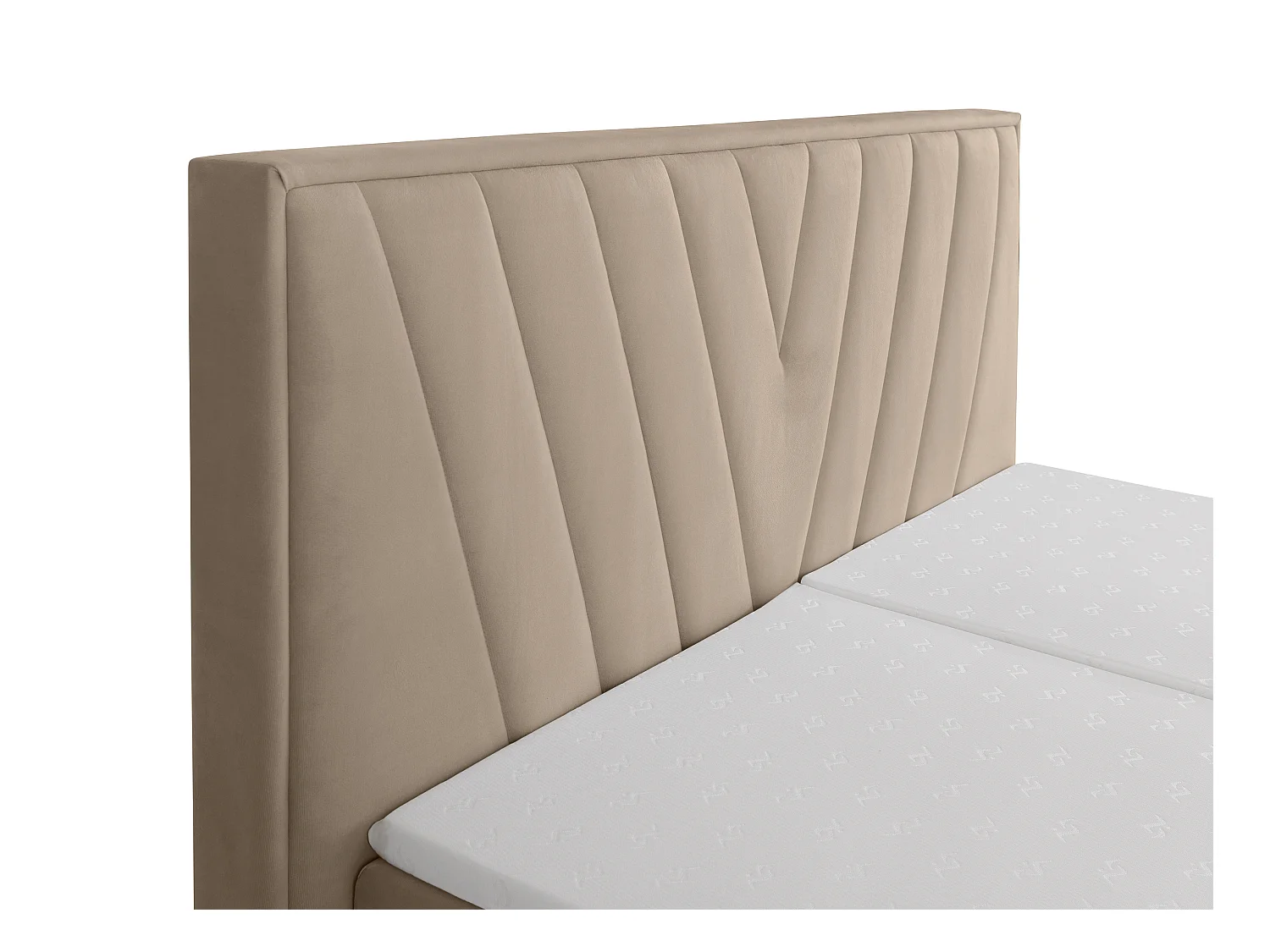 Set completo boxspring testata + Rete relax elet. + Mater. + topper 2x90x200cm Velluto Beige - LUMONI di YSMÉE