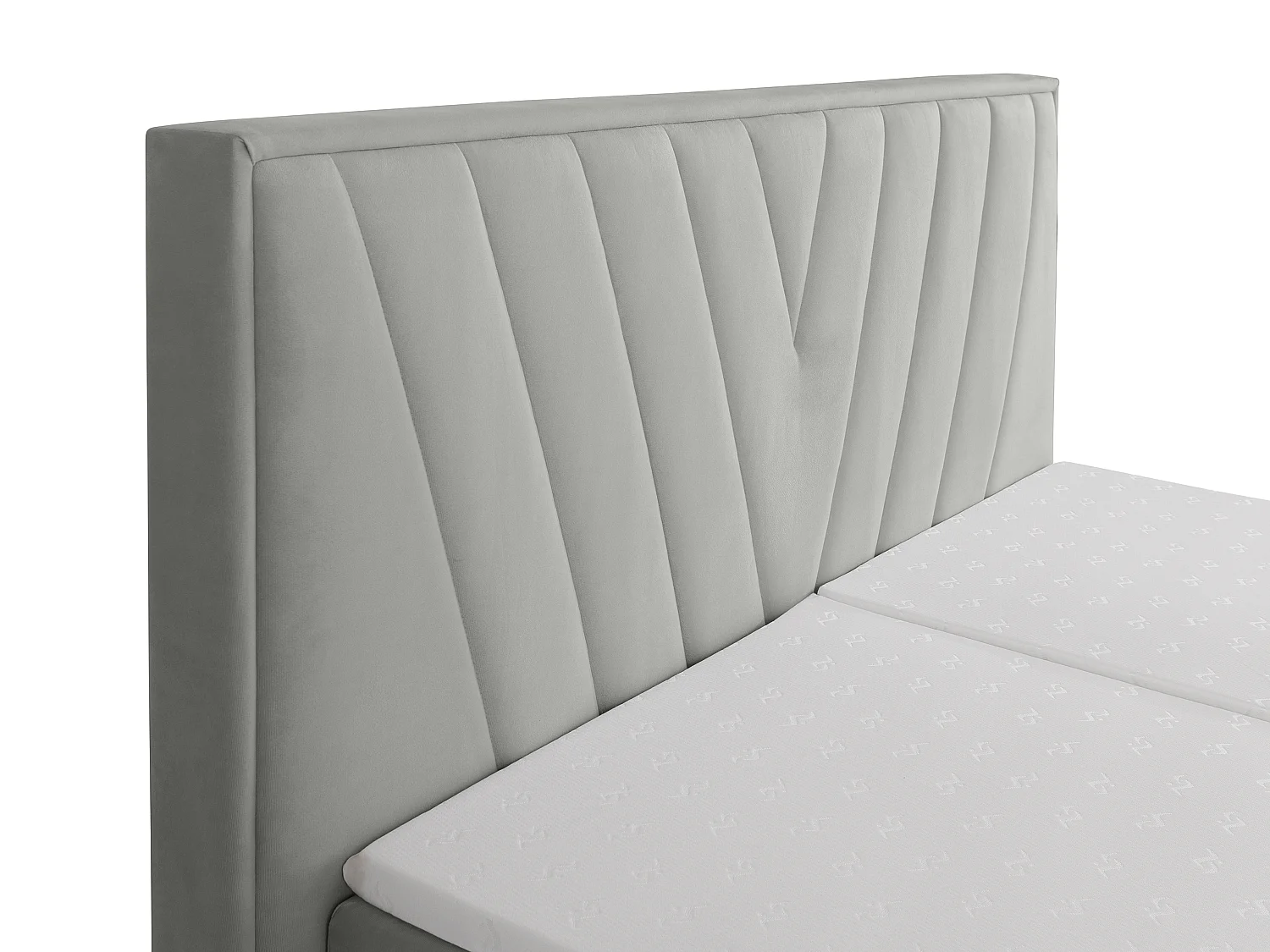 Set completo boxspring testata+Rete relax elet.+Mater.+topper 2x80x200cm Velluto Grigio - LUMONI di YSMÉE