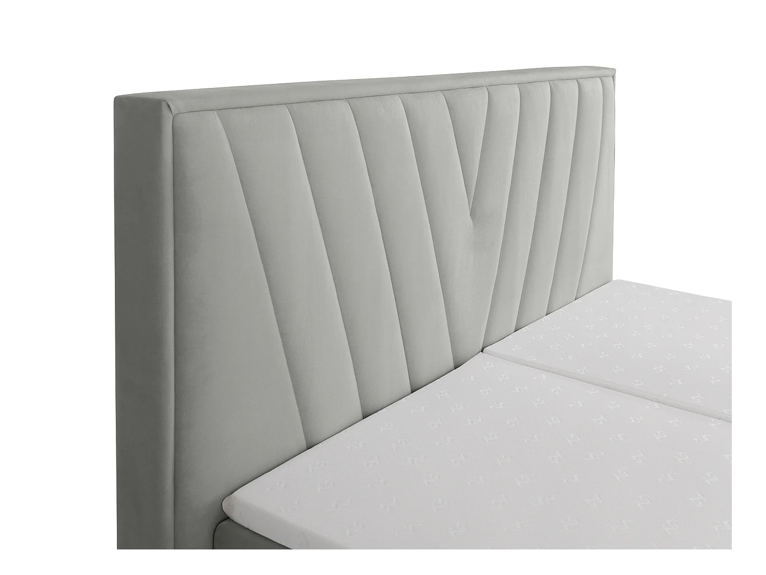 Set completo boxspring testata+Rete relax elet.+Mater.+topper 2x90x200cm Velluto Grigio - LUMONI di YSMÉE