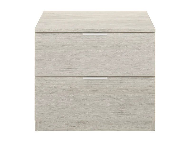 Table de chevet, table de nuit pour enfant en bois avec 2 tiroirs coloris chêne naturel  -  Longueur 50 x Profondeur 34 x Hauteur 46 cm