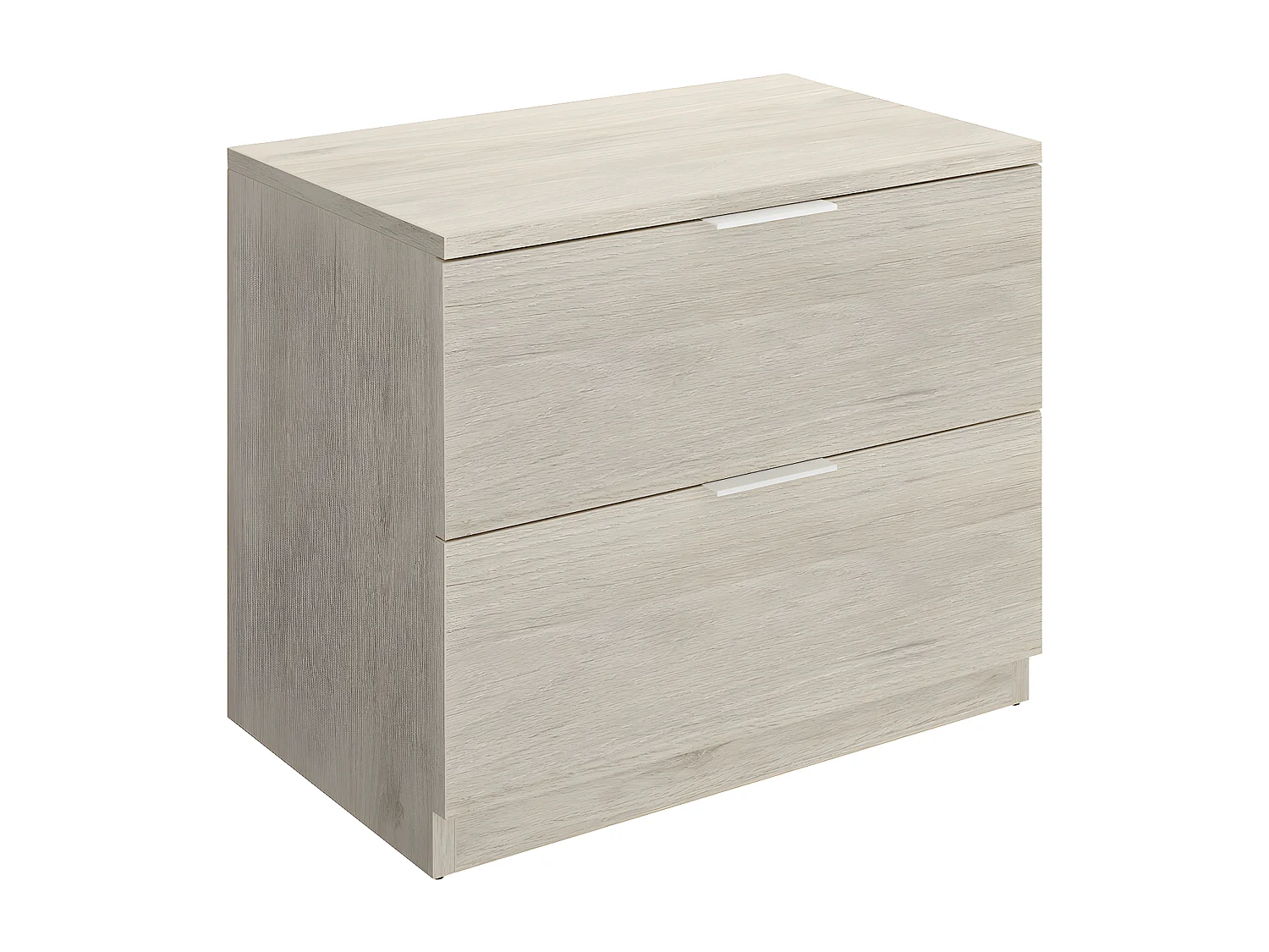 Table de chevet, table de nuit pour enfant en bois avec 2 tiroirs coloris chêne naturel  -  Longueur 50 x Profondeur 34 x Hauteur 46 cm