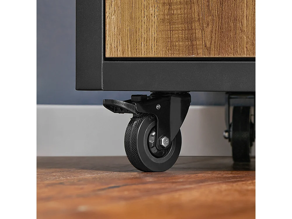 SoBuy Carrello Cucina Con Ruote Credenza Cucina Mobile Cucina Nero 89x40x87cm FKW122-SCH