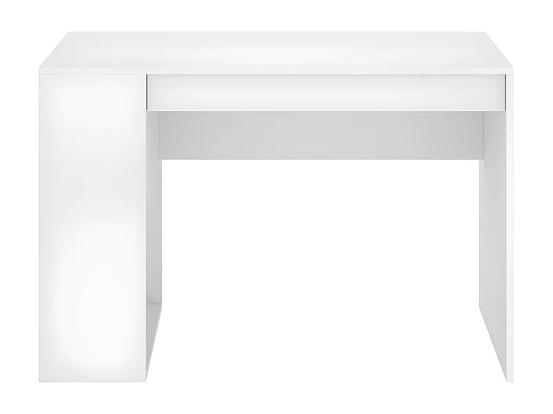 Meuble de bureau, table de bureau pour enfant en bois mélaminé avec 1 étagère et 1 tiroir coloris blanc - Longueur 115 x Profondeur 50 x Hauteur 74 cm