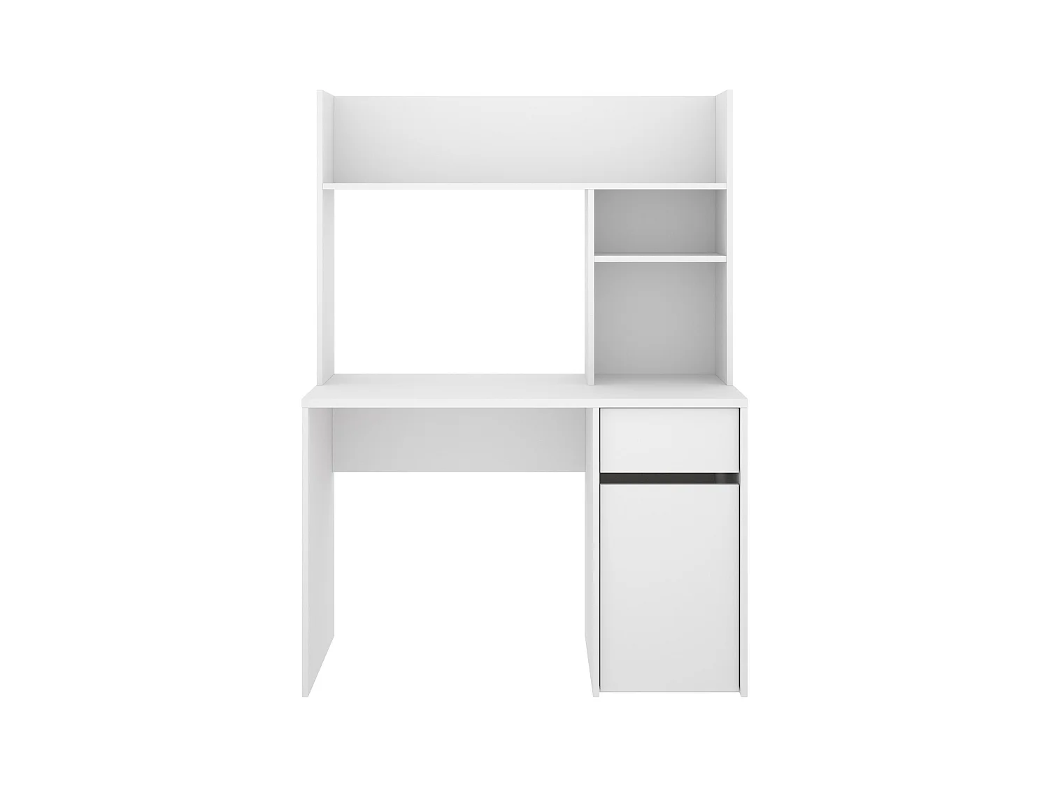 Meuble de bureau, table de bureau pour enfant en bois mélaminé coloris blanc - Longueur 110 x Profondeur 50 x Hauteur 152 cm