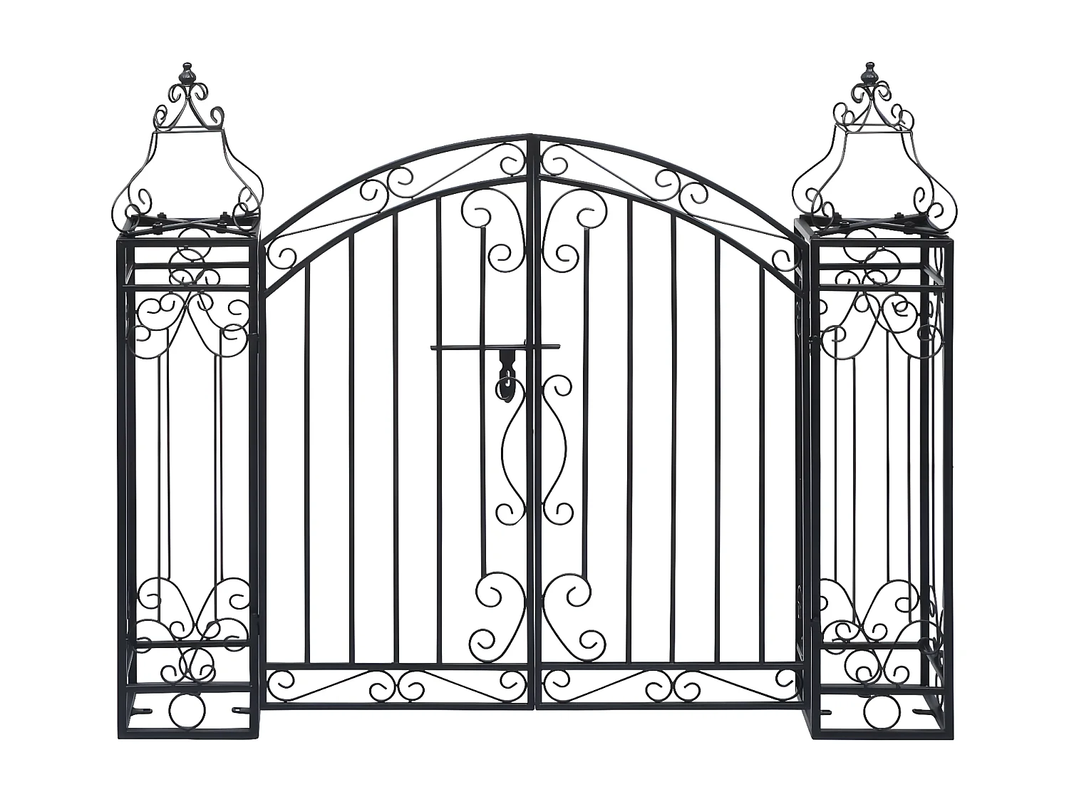 Puerta de jardín decorativa de hierro forjado 122x20,5x100 cm Negro