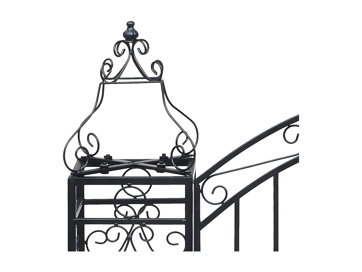 Puerta de jardín decorativa de hierro forjado 122x20,5x100 cm Negro