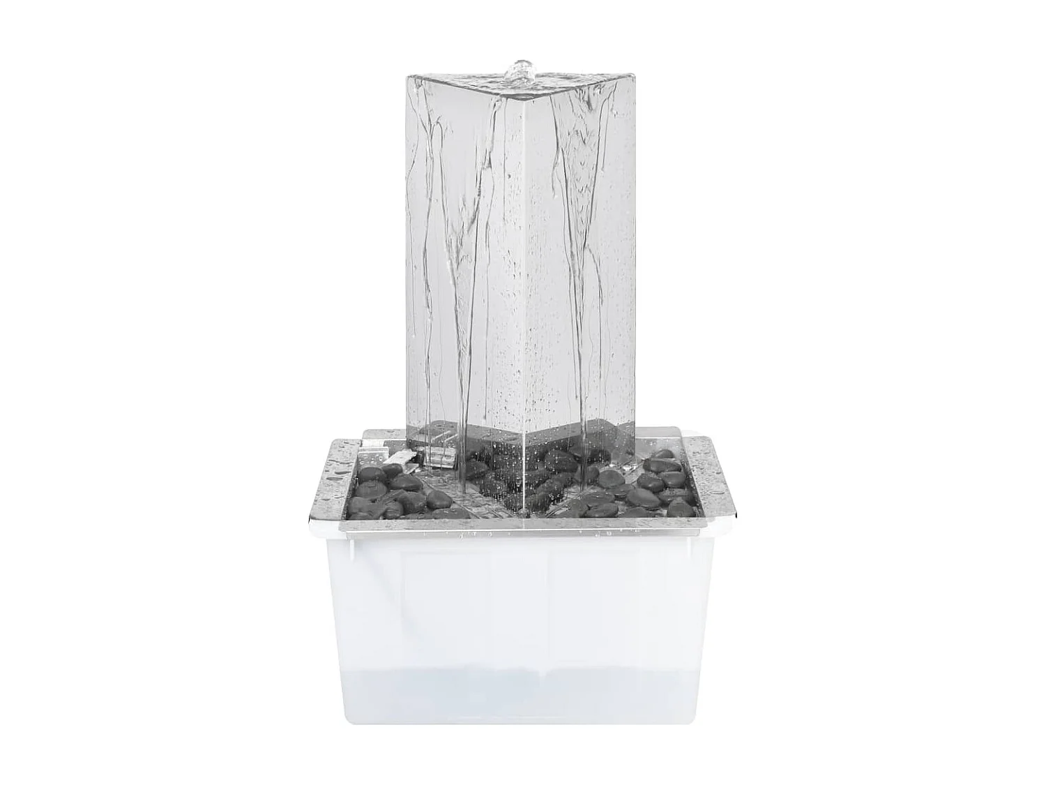 Fontaine de jardin et pompe Acier inoxydable 76cm Triangulaire