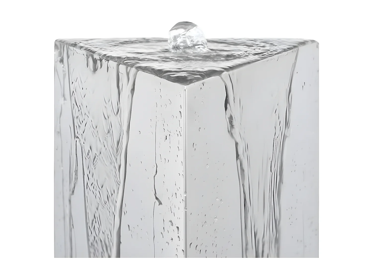 Fontaine de jardin et pompe Acier inoxydable 76cm Triangulaire