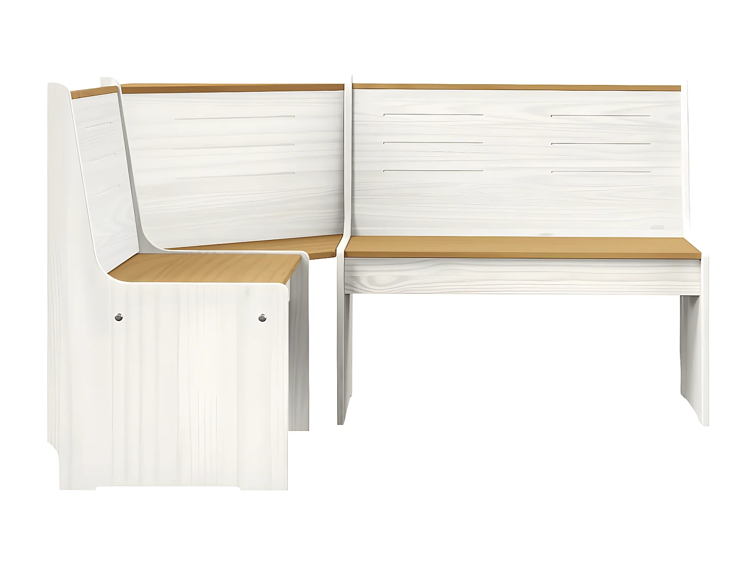 Banc d'angle de jardin 151cm Pin solide Marron miel et blanc