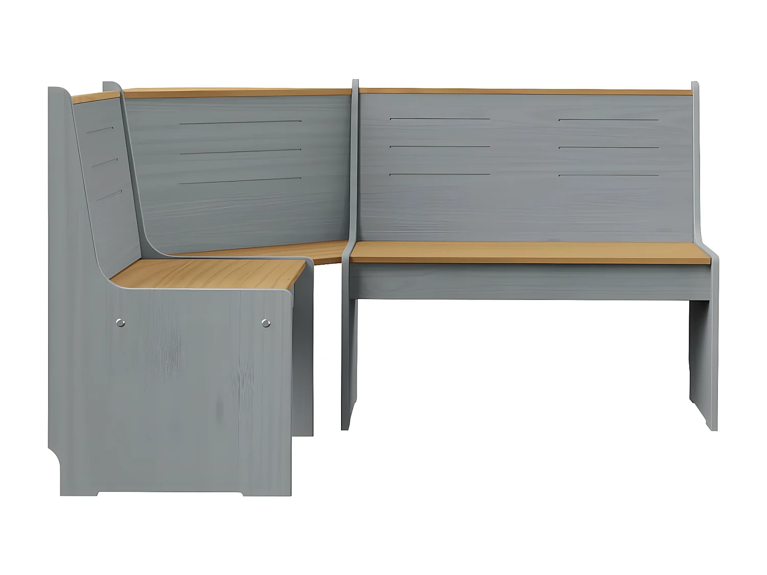 Banc d'angle de jardin 151cm Pin solide Marron miel et gris