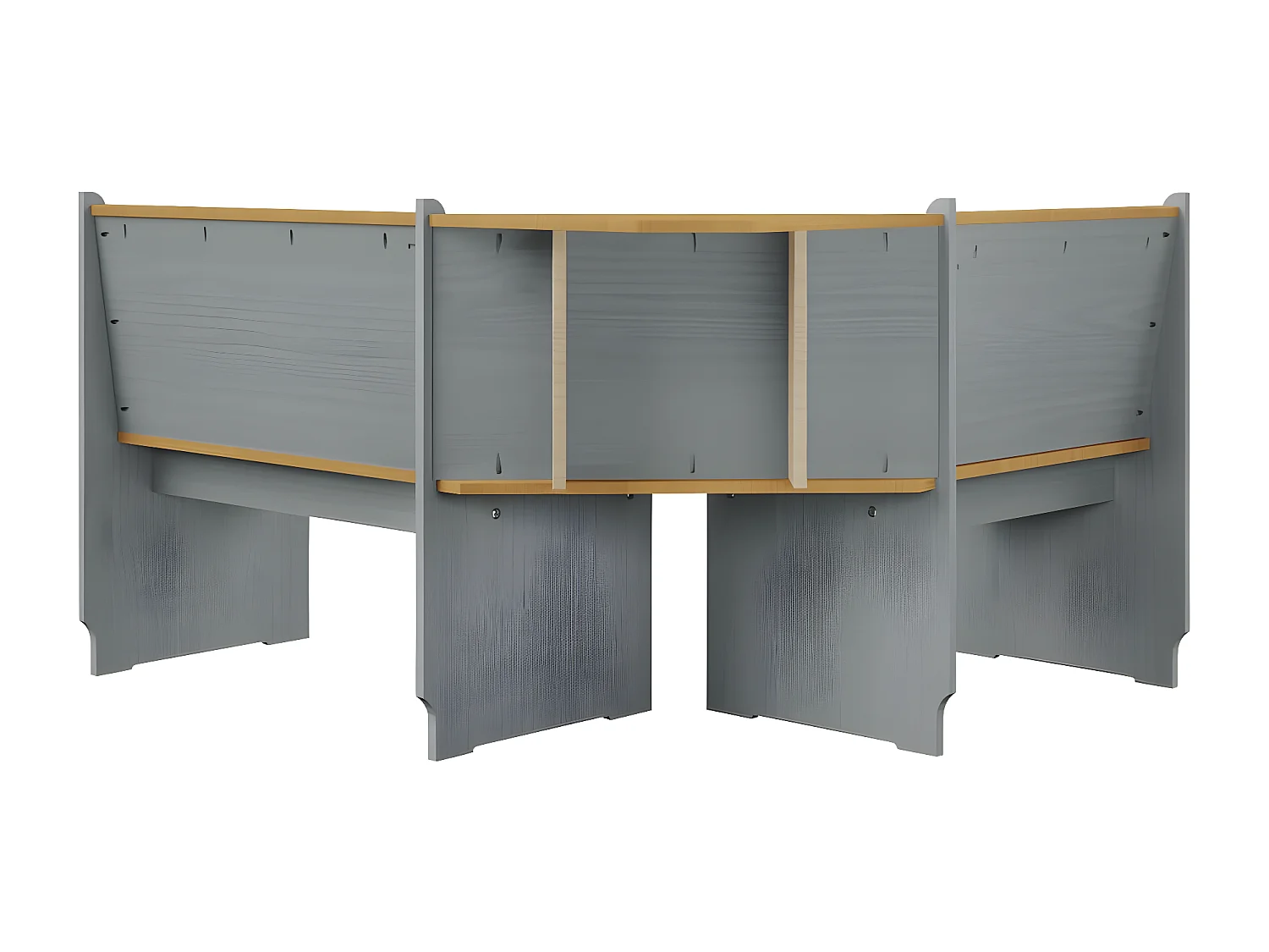 Banc d'angle de jardin 151cm Pin solide Marron miel et gris