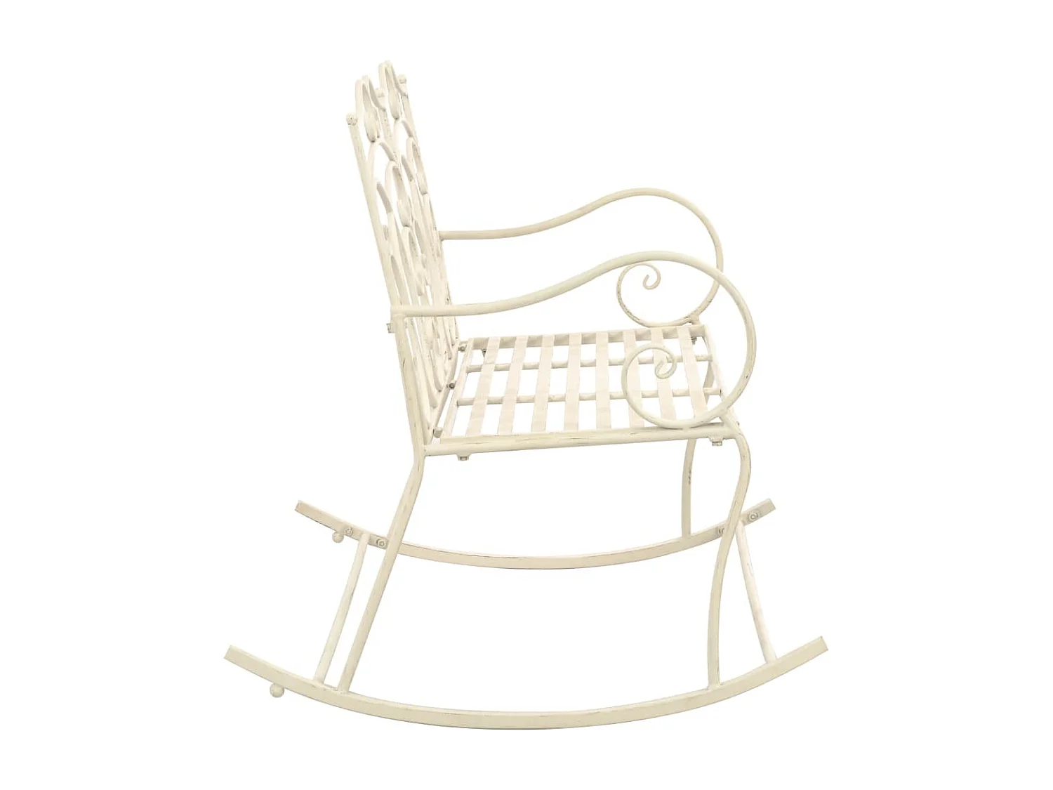 Banc de jardin 104cm Fer Blanc antique