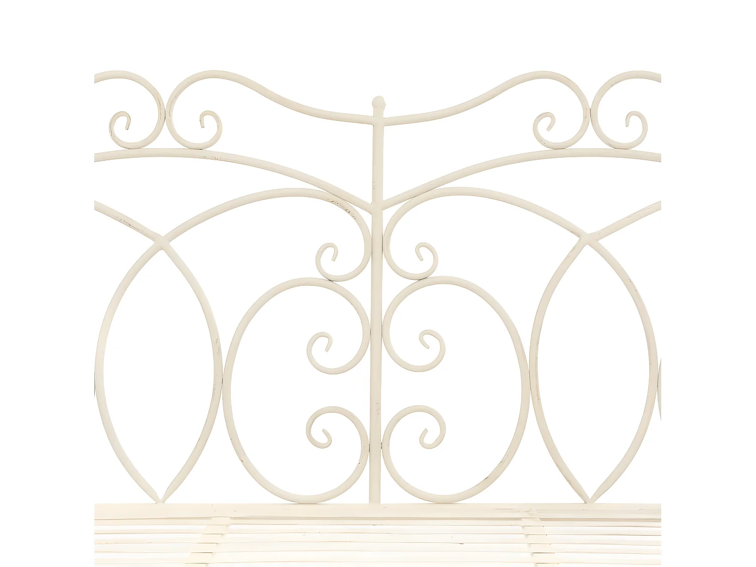 Banc de jardin 104cm Fer Blanc antique