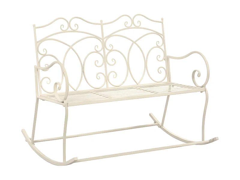 Banc de jardin 104cm Fer Blanc antique