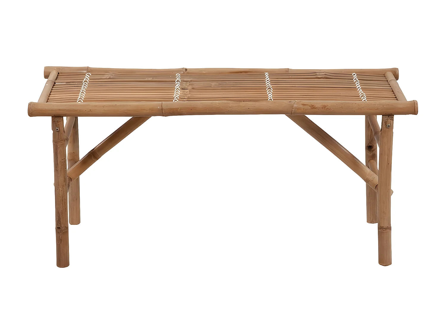 Banc de jardin pliable avec coussin 118cm Bambou 20