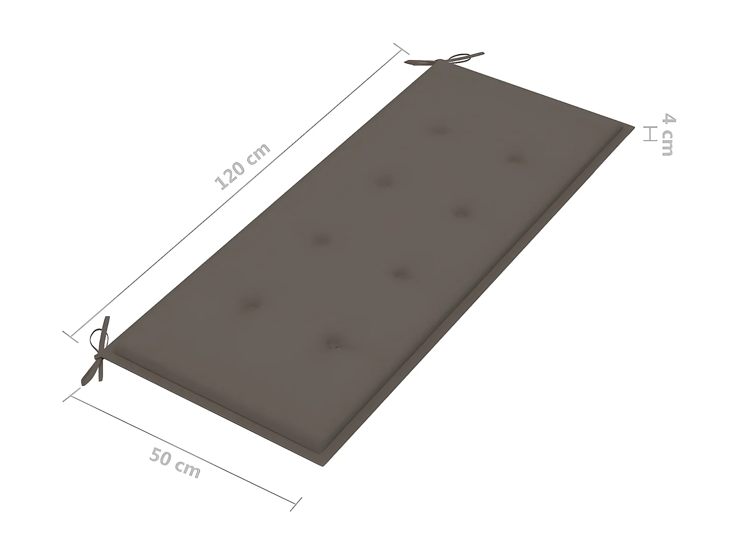 Banc de jardin pliable avec coussin 118cm Bambou 20