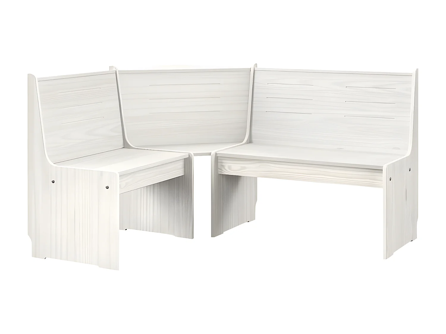 Banc d'angle de jardin 151cm Bois de pin solide Blanc
