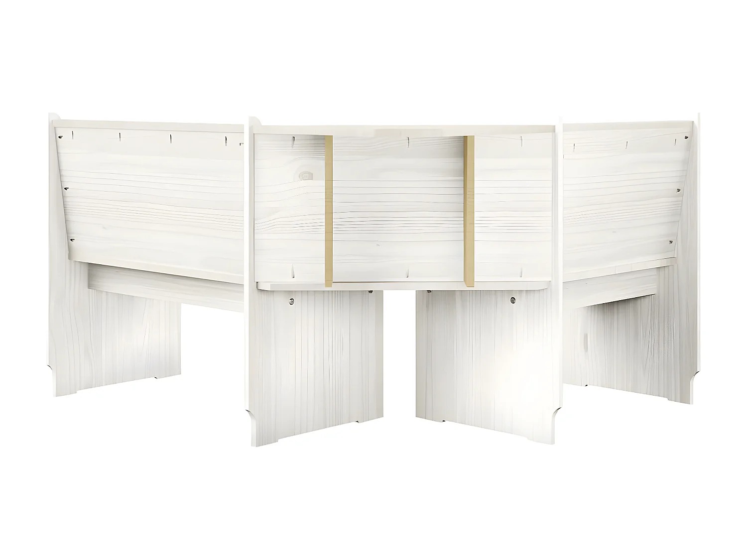 Banc d'angle de jardin 151cm Bois de pin solide Blanc
