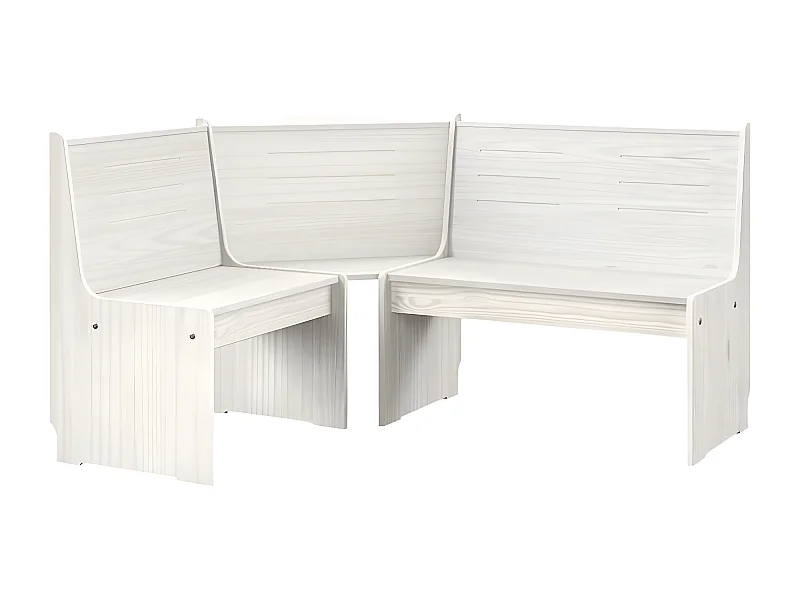 Banc d'angle de jardin 151cm Bois de pin solide Blanc