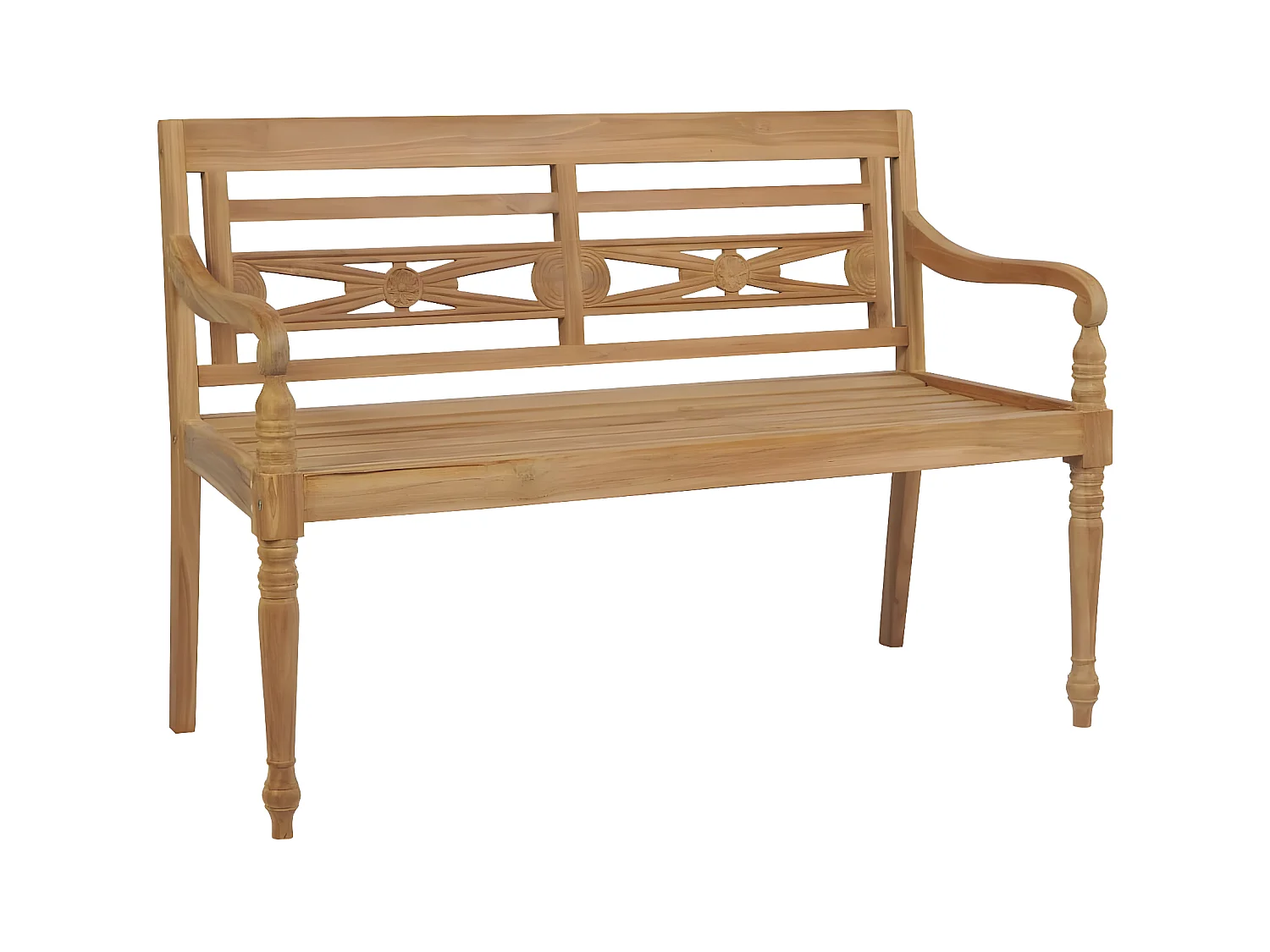 Banc Batavia avec coussin gris 120cm Bois de teck massif 2