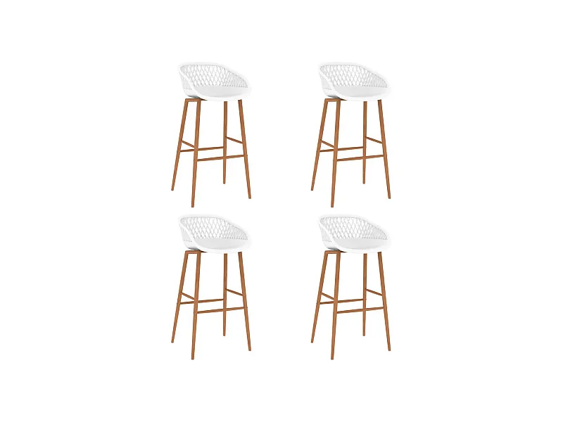 Chaises de bar 4 pcs Blanc 2