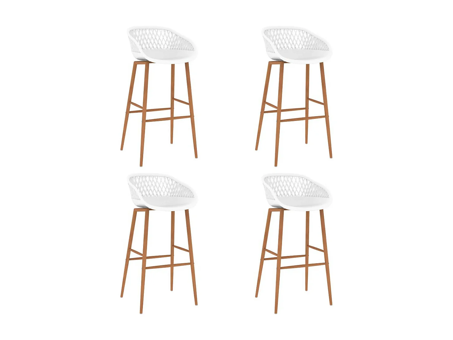Chaises de bar 4 pcs Blanc 2