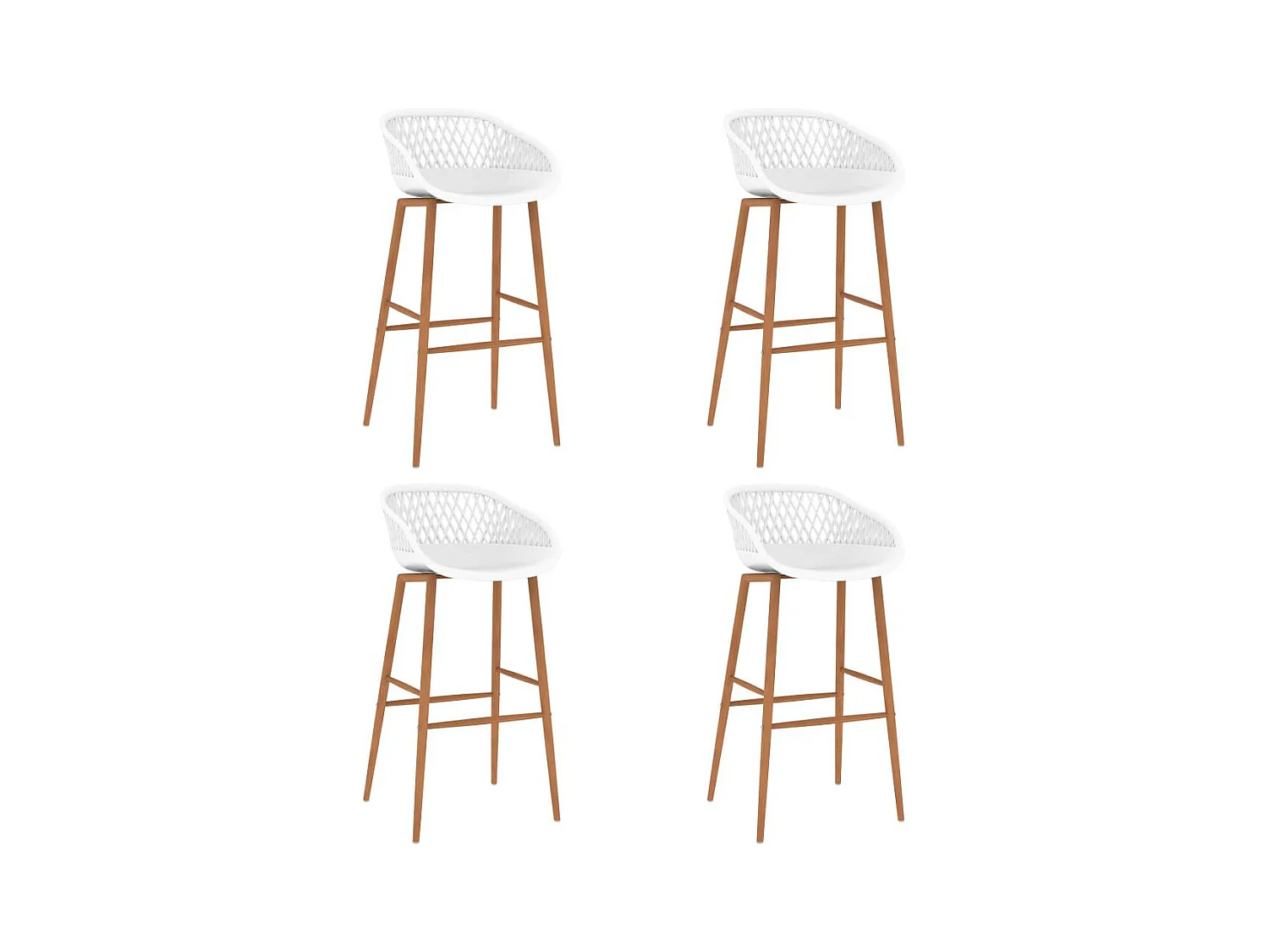 Chaises de bar 4 pcs Blanc 2