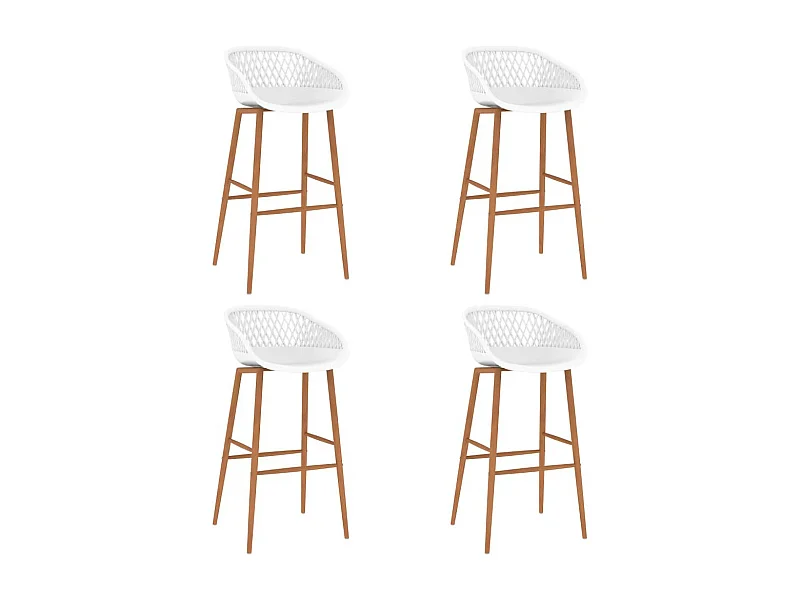 Chaises de bar 4 pcs Blanc 2