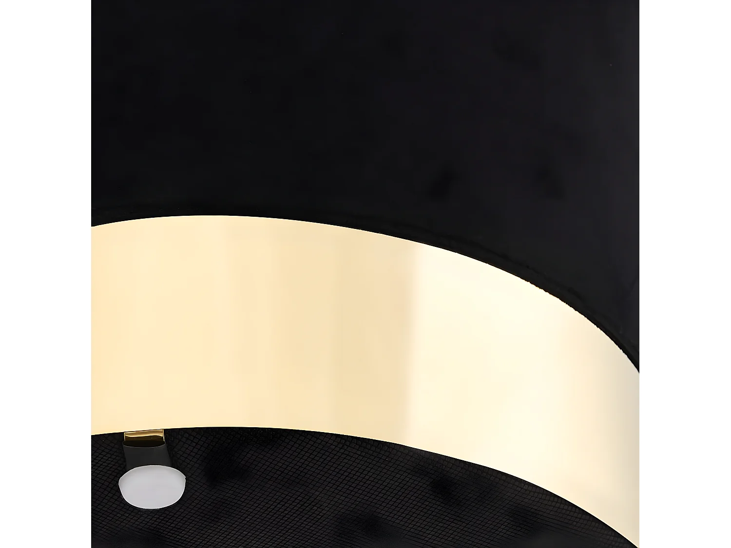 Tabouret bas design velours noir et metal doré Sinza