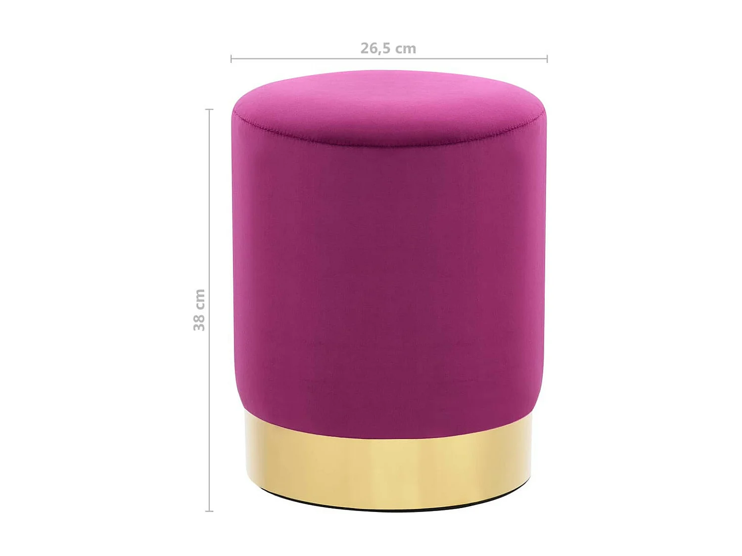 Tabouret bas design velours violet et metal doré Sinza