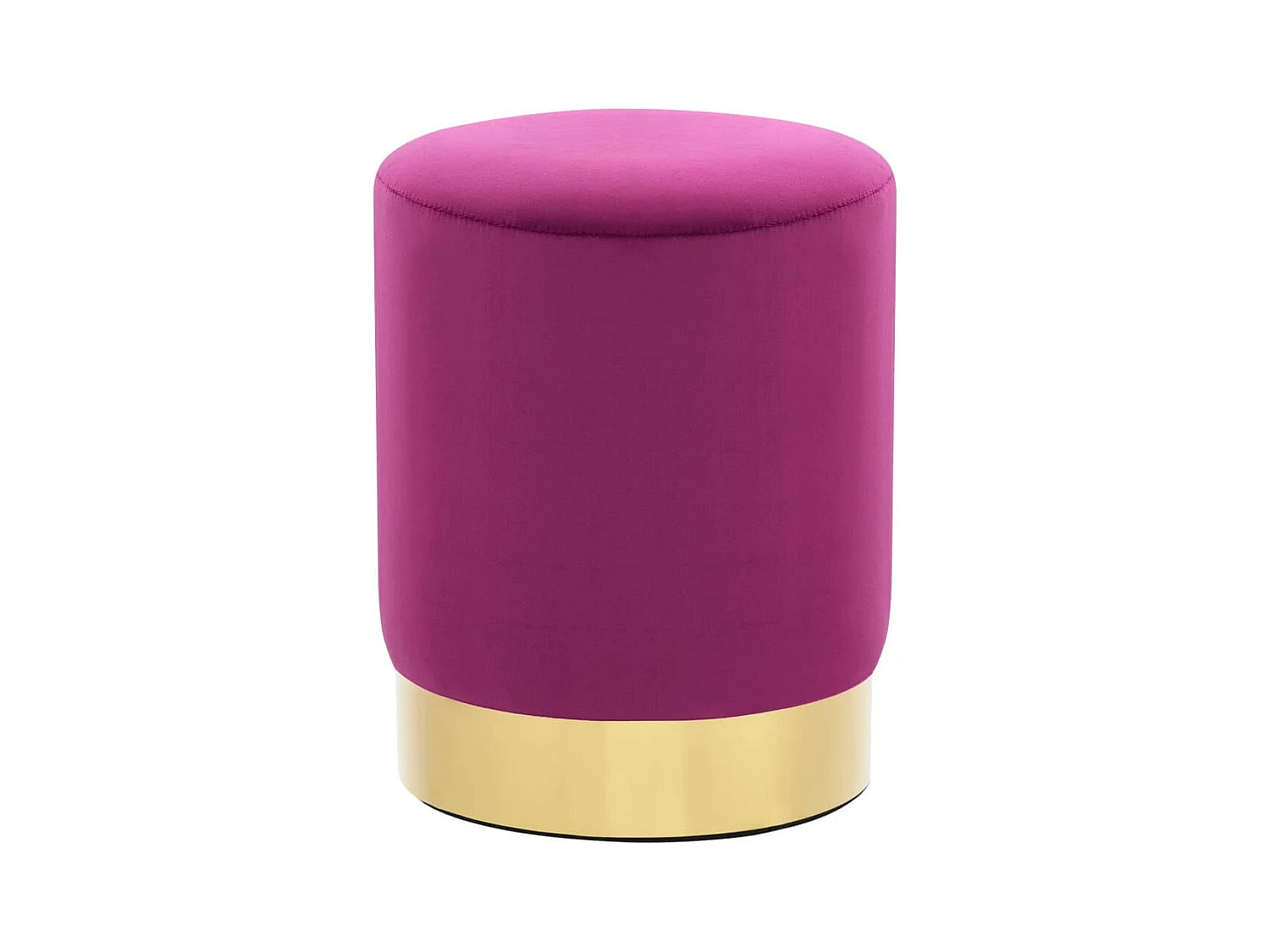Tabouret bas design velours violet et metal doré Sinza