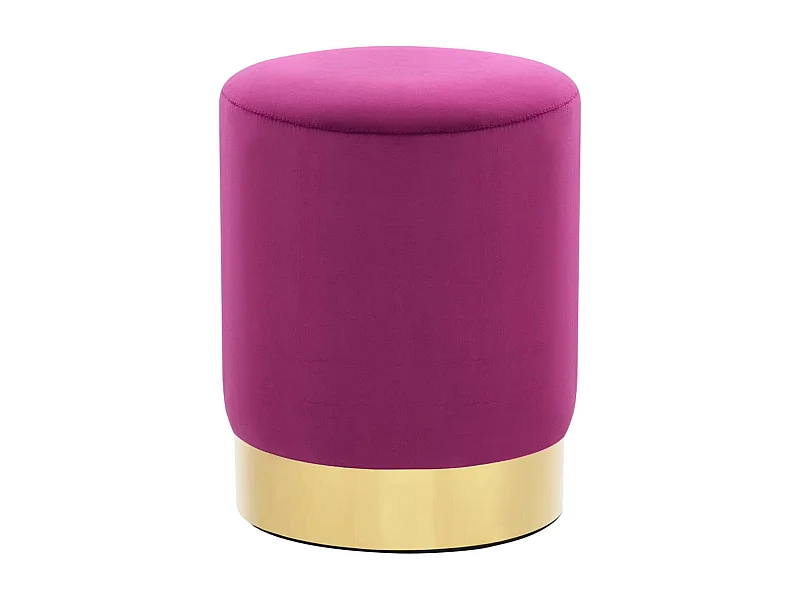 Tabouret bas design velours violet et metal doré Sinza