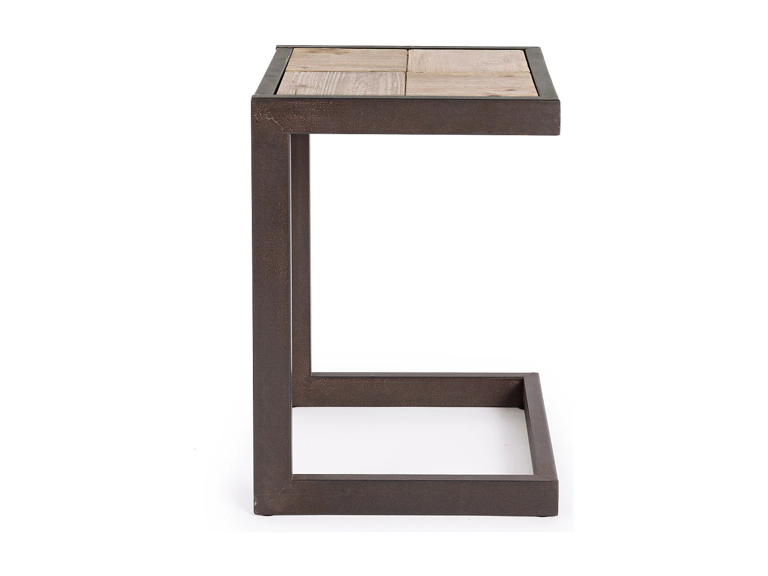 Tabouret en acier noir et assise en bois Bibo - Lot de 2