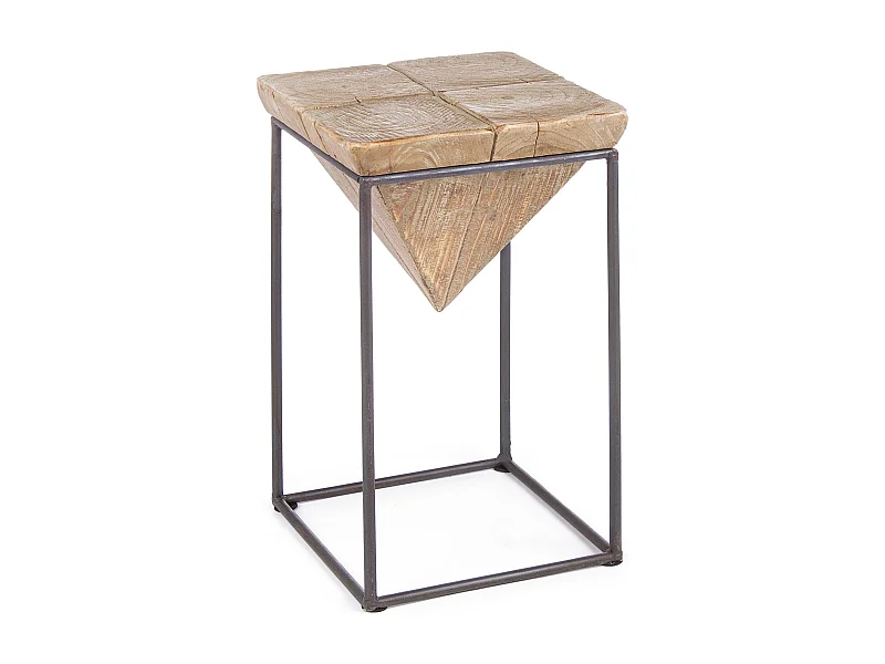 Tabouret triangle en acier noir Pimy - Lot de 2