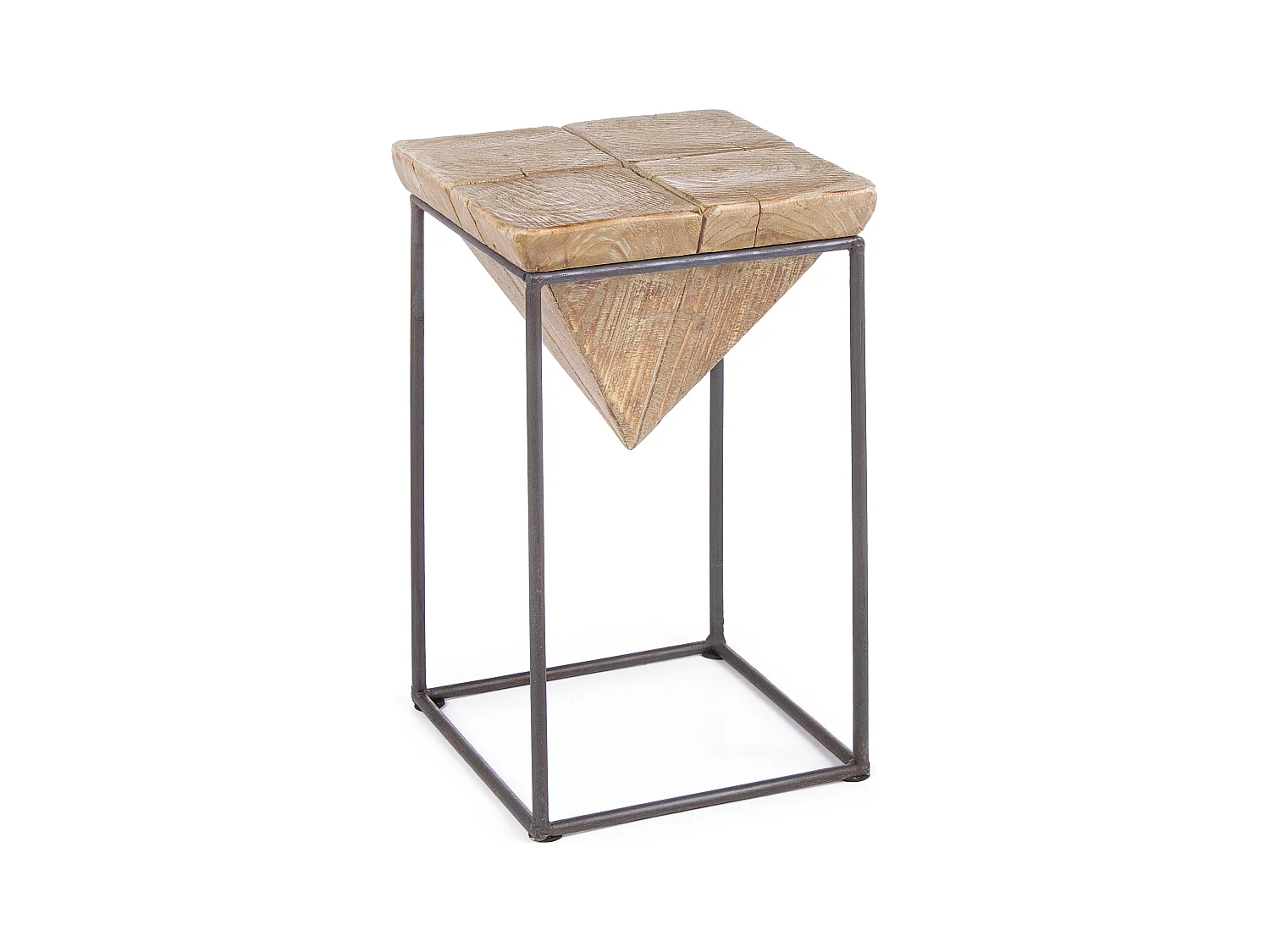 Tabouret triangle en acier noir Pimy - Lot de 2
