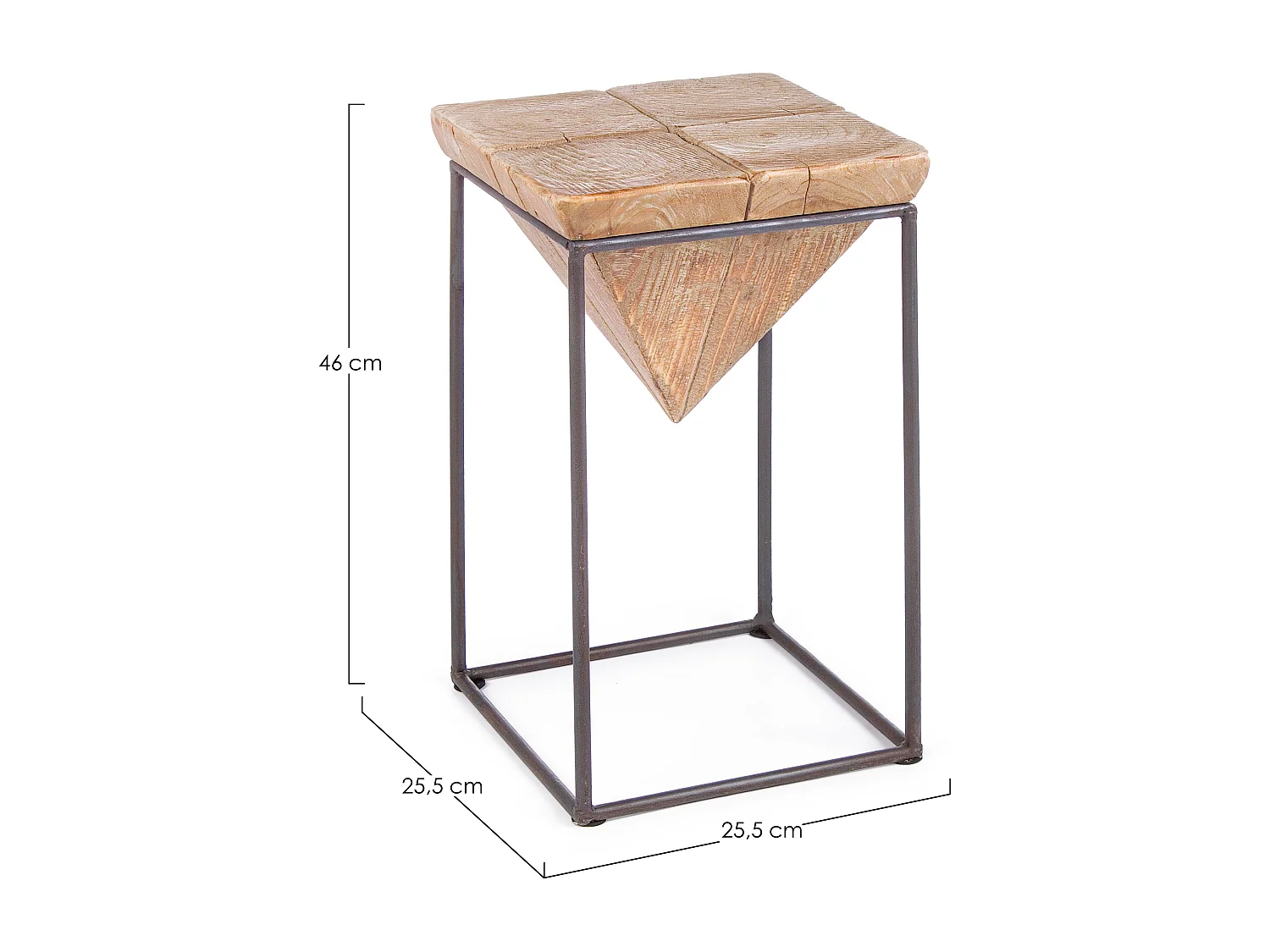 Tabouret triangle en acier noir Pimy - Lot de 2