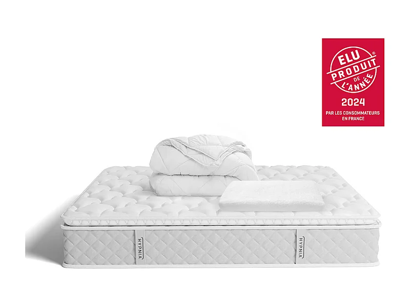 Ensemble Matelas ressorts Couette 400g/m² Protège-matelas 160x200cm