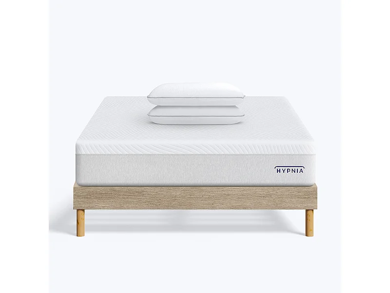 Ensemble Matelas ressorts| Sommier chêne | 2 oreillers - 140 x 190 cm