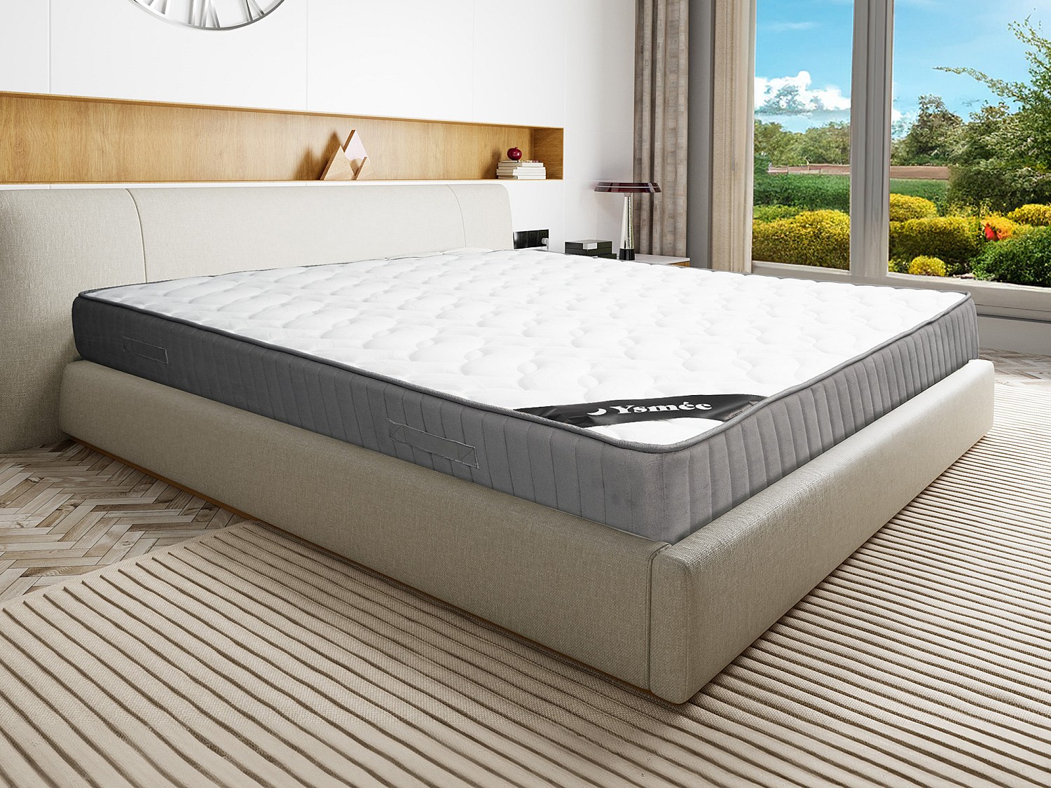 Madrass 140×190 cm med HR-skum og lateksoverflate 30 cm tykk MALINO YSMÉE