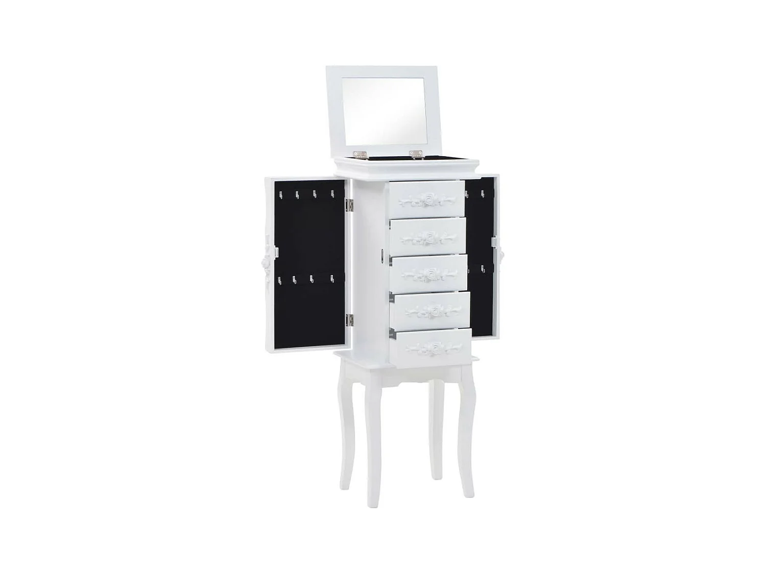 Armoire à bijoux sur pieds Blanc