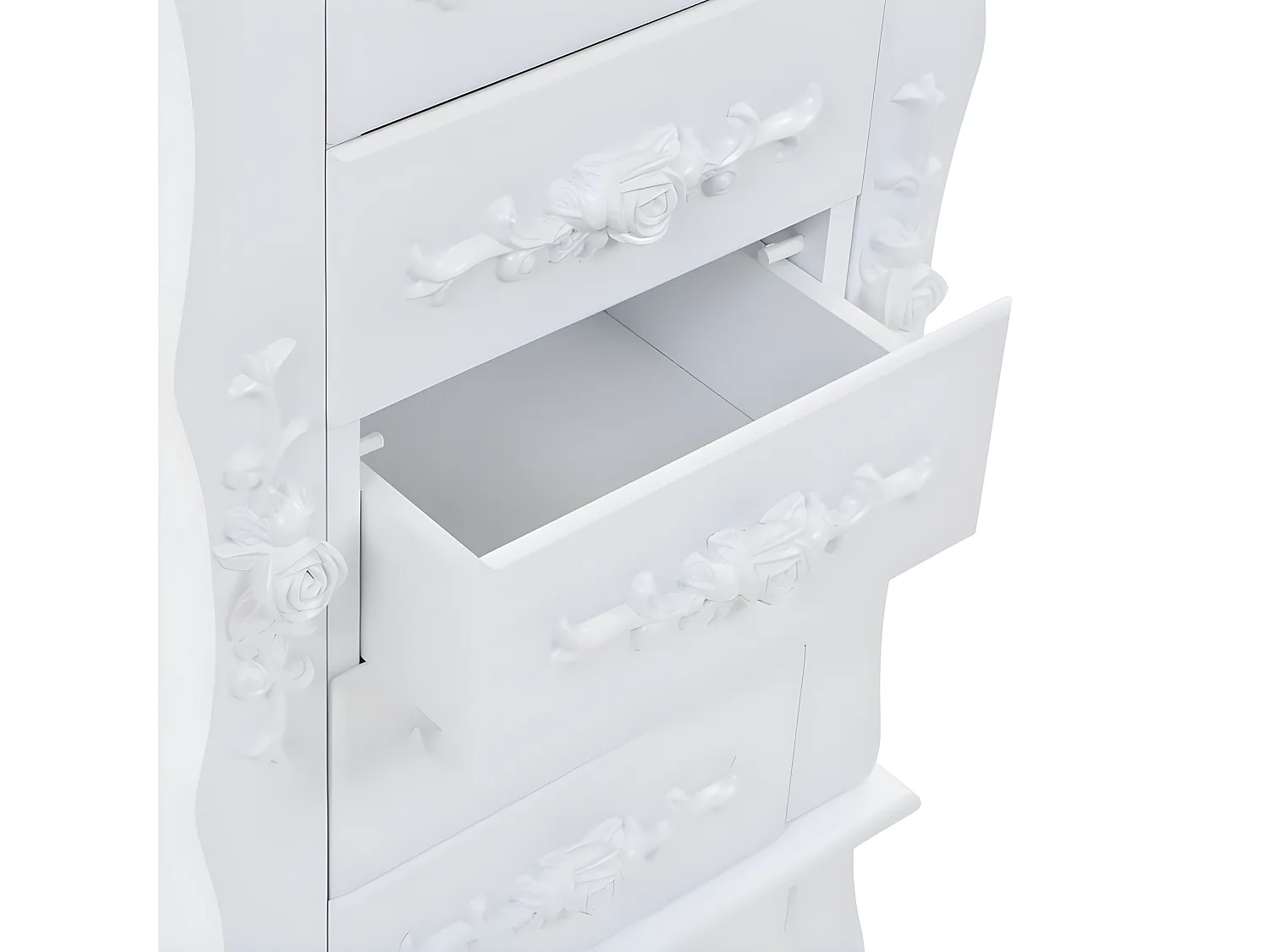 Armoire à bijoux sur pieds Blanc