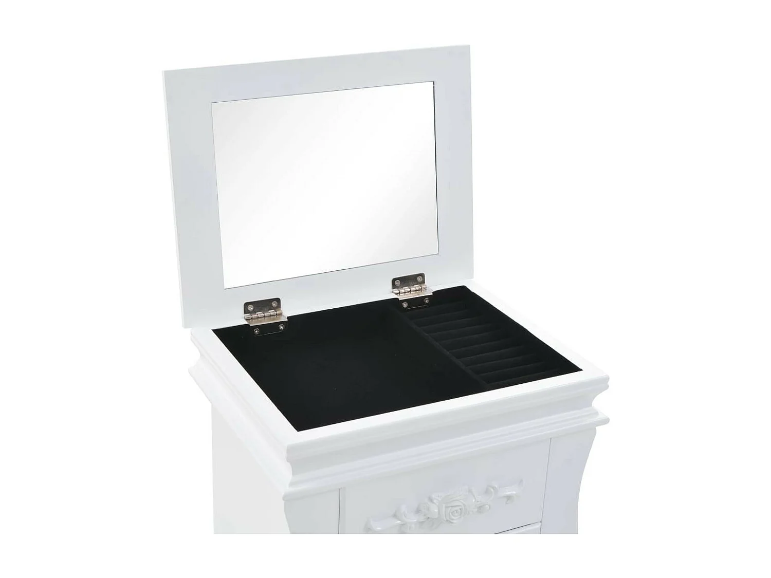 Armoire à bijoux sur pieds Blanc