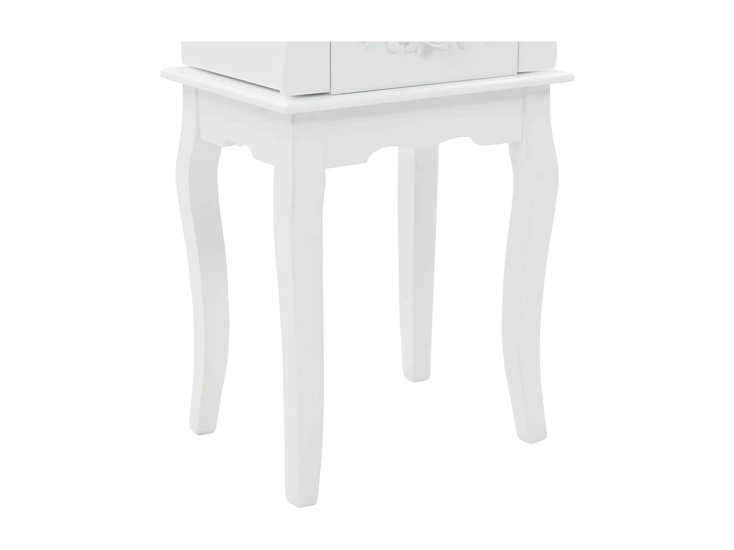 Armoire à bijoux sur pieds Blanc