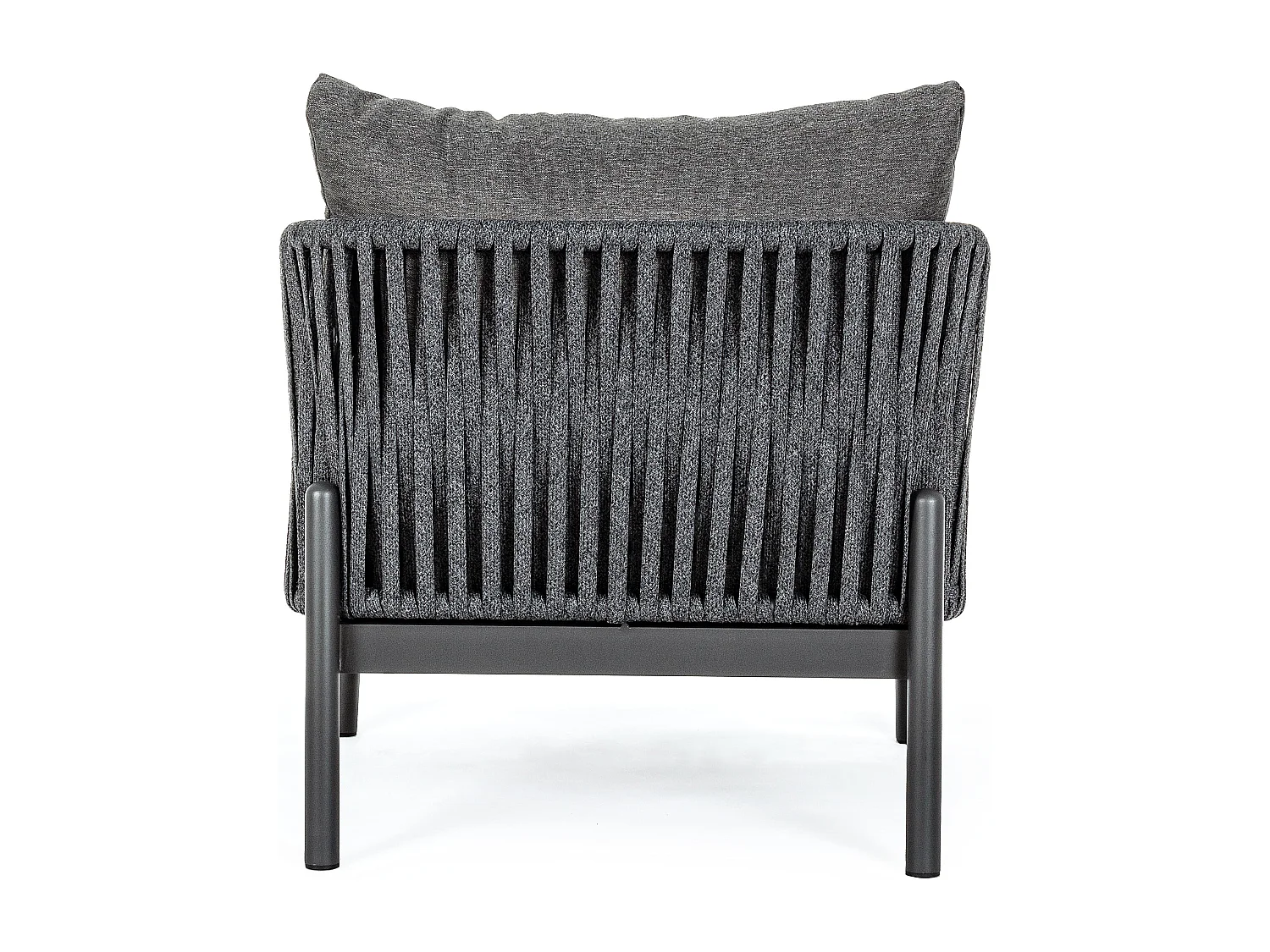 Fauteuil de jardin aluminium et tressage de cordes anthracite Flora