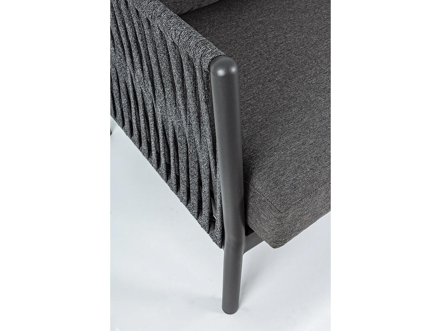 Fauteuil de jardin aluminium et tressage de cordes anthracite Flora