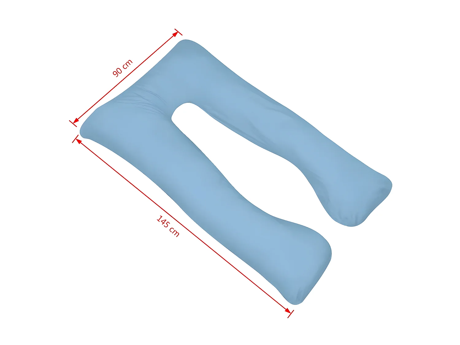 Coussin de grossesse 90x145 Bleu clair