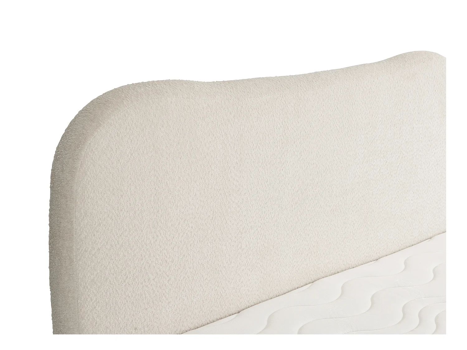 Set completo boxspring testata + Rete + Mater. + topper 160x200cm Tess. bouclette Beige - TRAVINO di YSMÉE