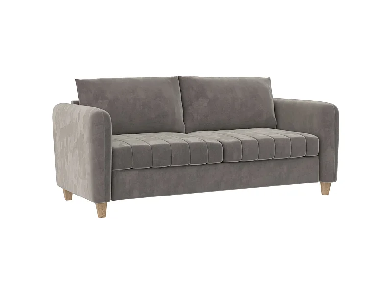 Coco | Divano a 3 posti in velluto grigio chiaro